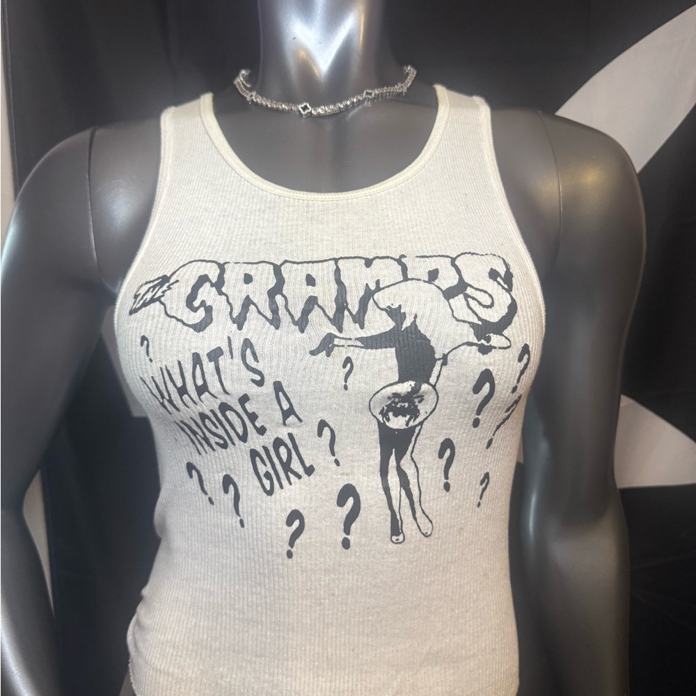 Graphic Ribbed Tank Top - What's Inside A Girl?